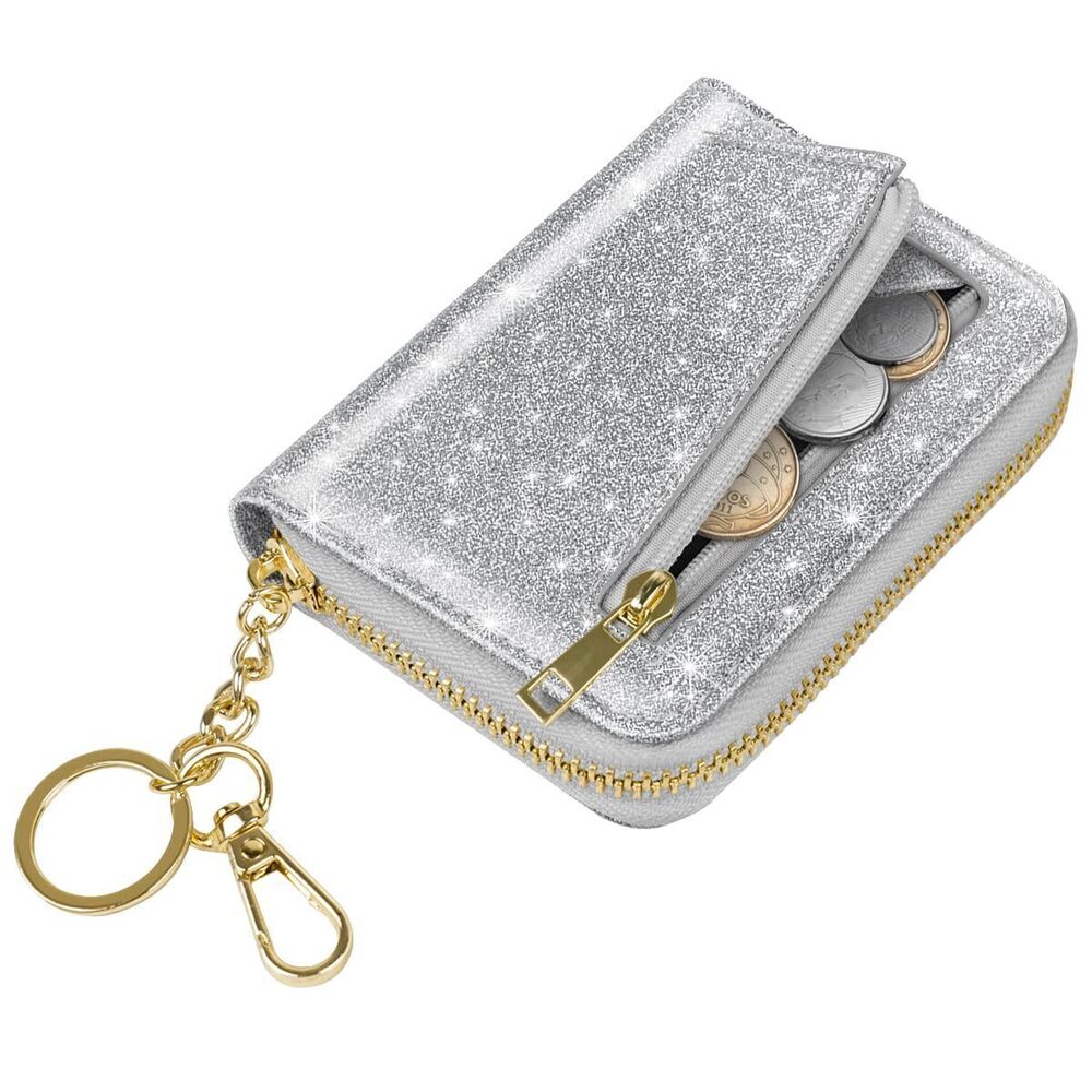 9373 14 Credit Card Slots RFID Card Holder Wallet Glitter Leather Small